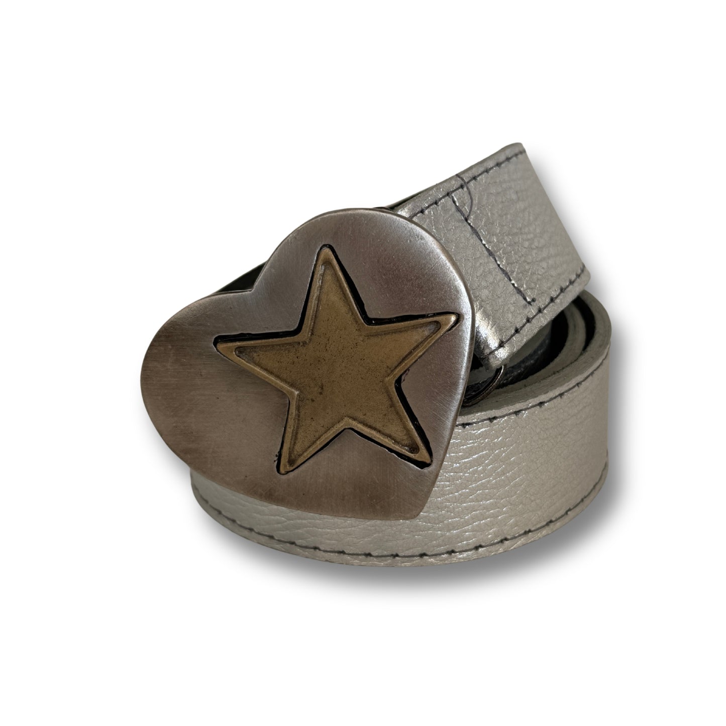 Cinturón de cuero Plateado | WM Leather