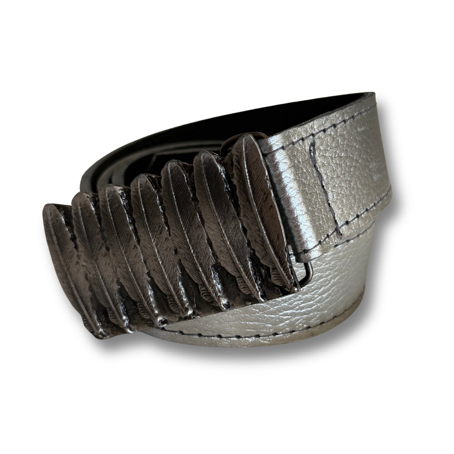 Cinturón de cuero Plateado | WM Leather